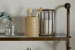 Karura Wall Shelves with Towel Rail - Antique Brass