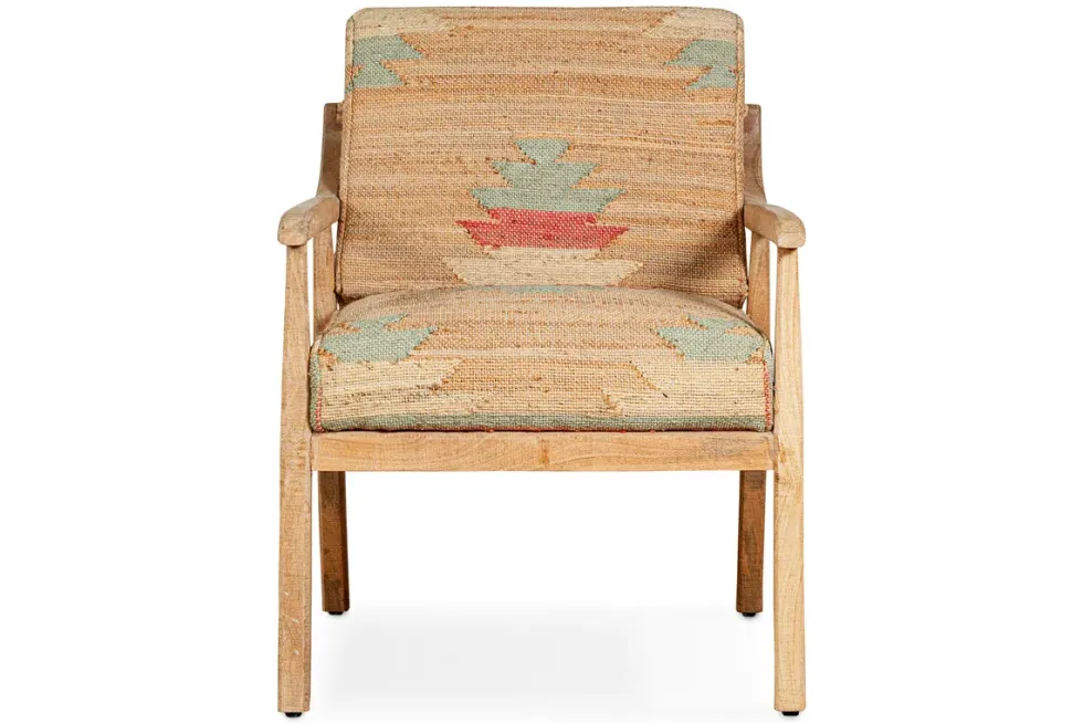 Kavya Kilim Occasional Armchair - Natural