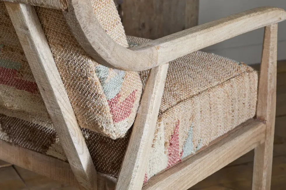 Kavya Kilim Occasional Armchair - Natural