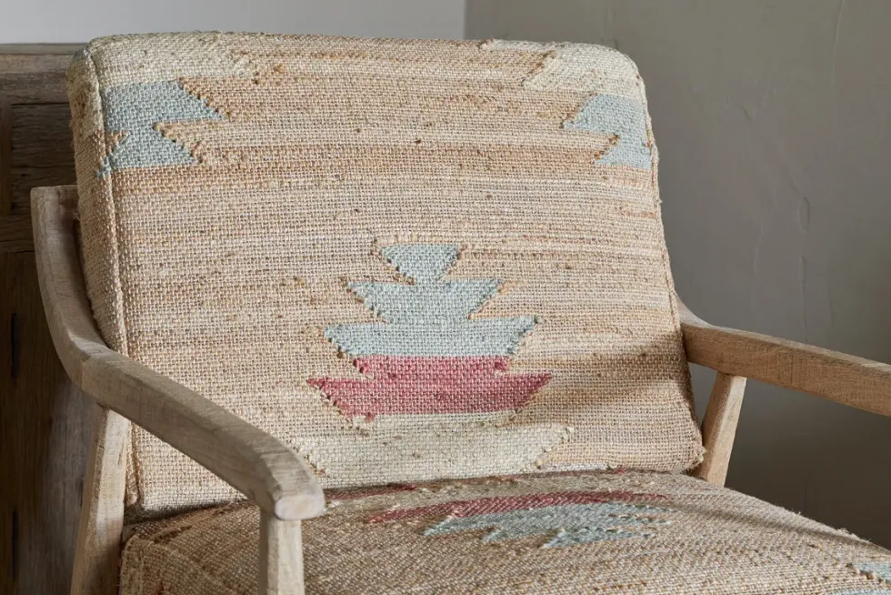Kavya Kilim Occasional Armchair - Natural