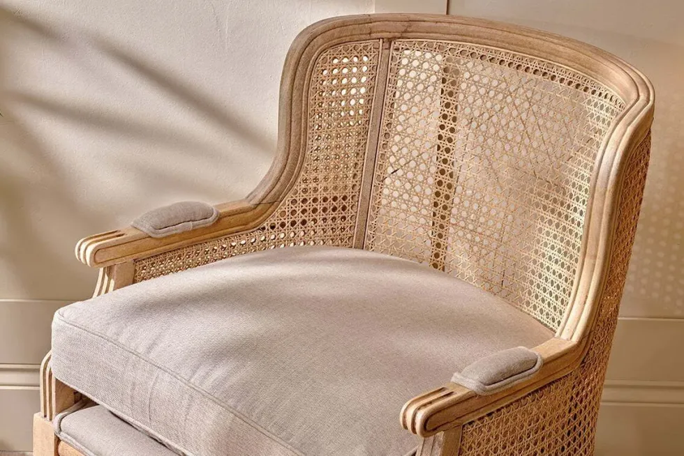Kaziria Cane & Linen Armchair - Natural