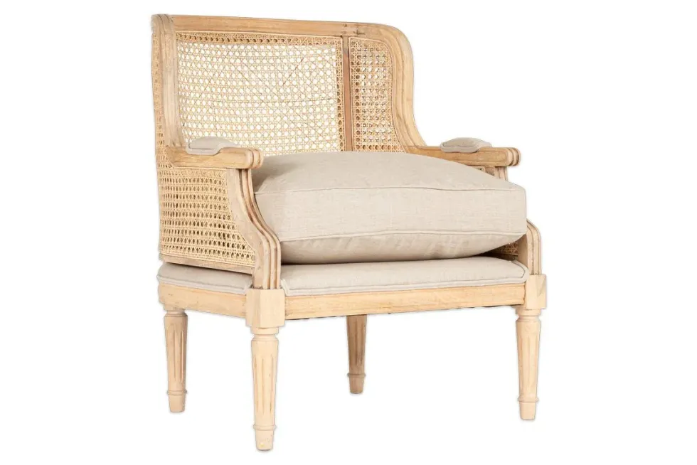 Kaziria Cane & Linen Armchair - Natural
