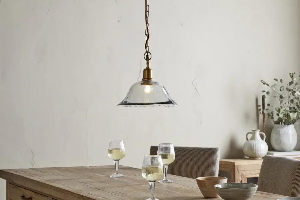 Keju Organic Shape Recycled Glass Pendant - Clear