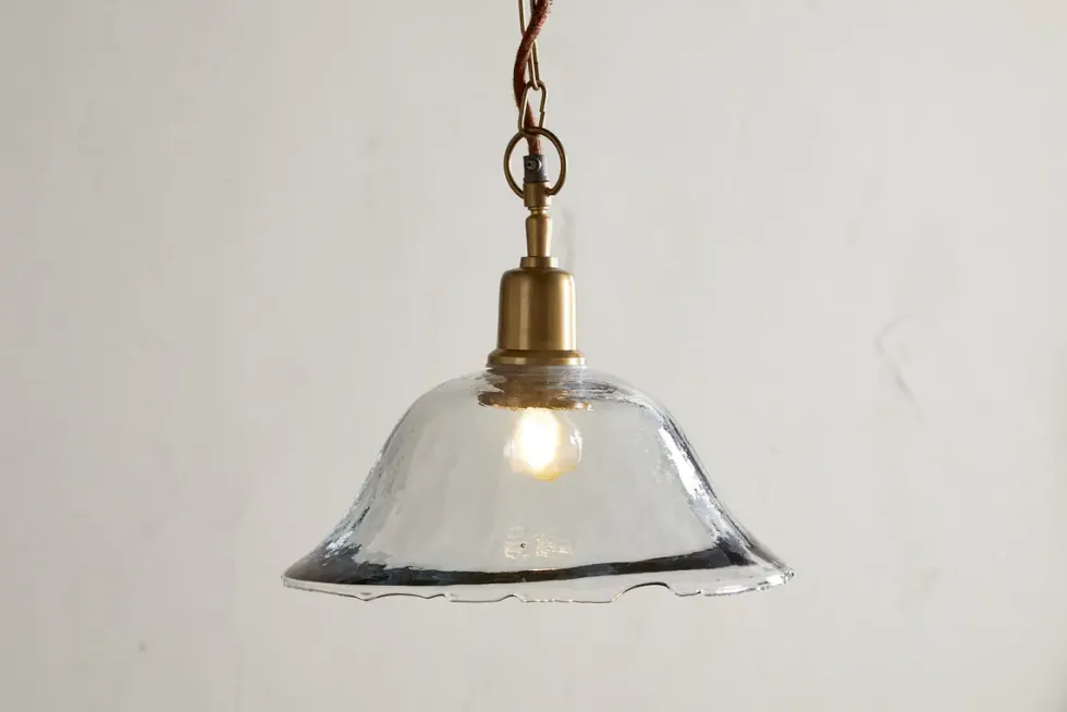 Keju Organic Shape Recycled Glass Pendant - Clear