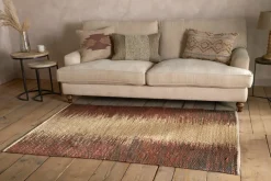 Kekere Jute & Cotton Rug - Natural & Rust