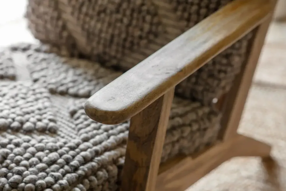 Keya Chunky Weave & Mango Wood Chair - Natural
