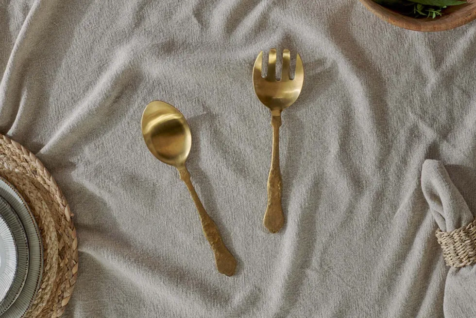 Khana Salad Servers - Brushed Gold (Set of 2)