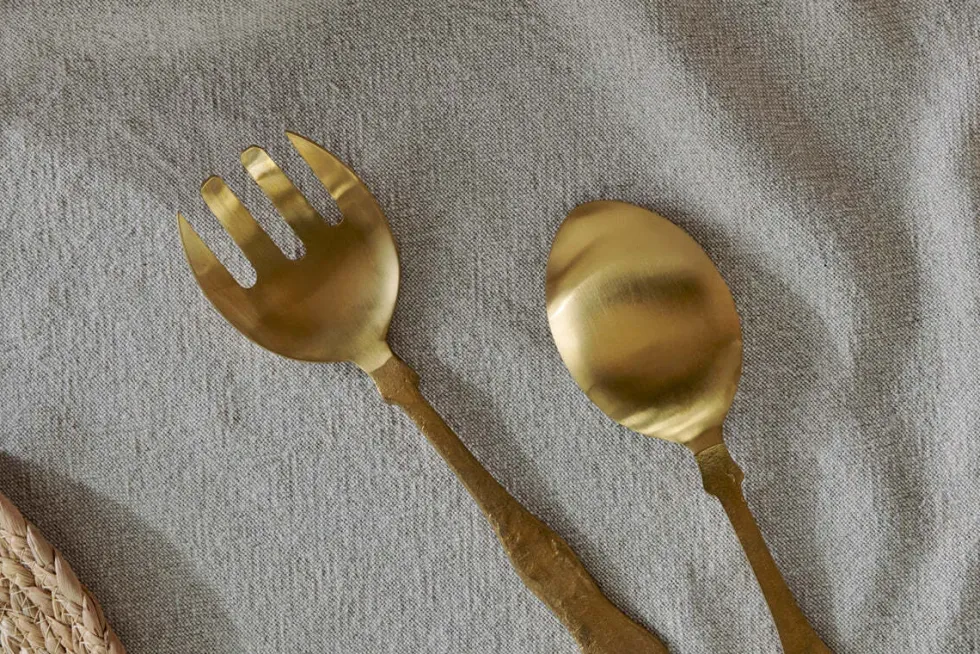 Khana Salad Servers - Brushed Gold (Set of 2)