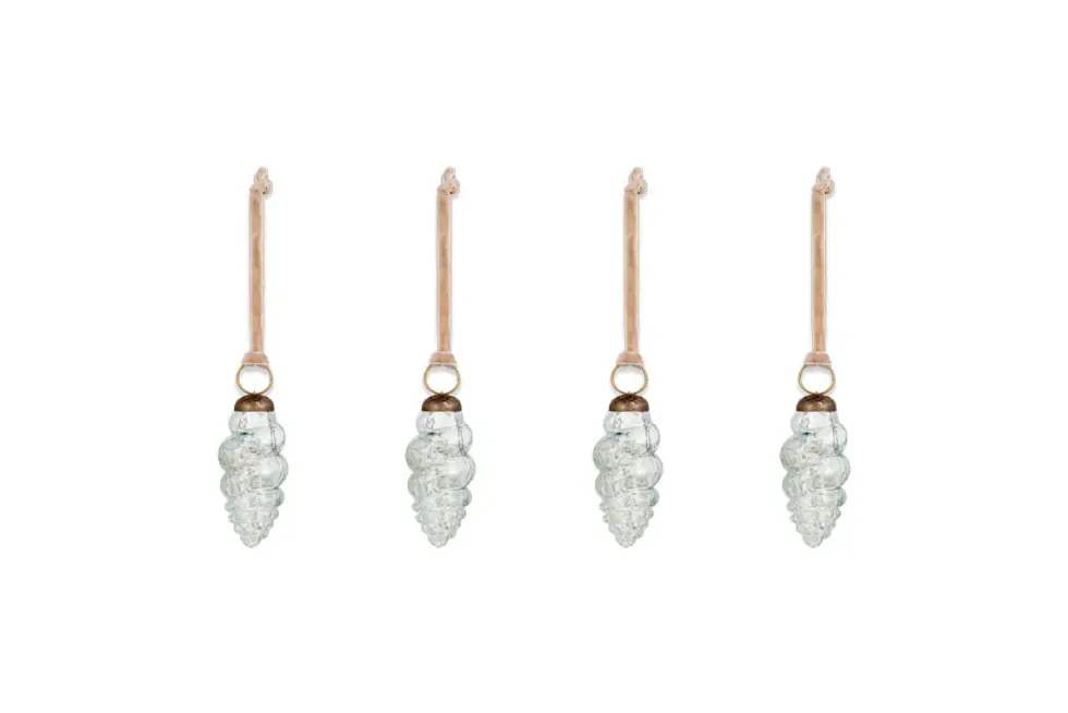 Khol Shell Baubles - Clear Antique - (Set of 4)
