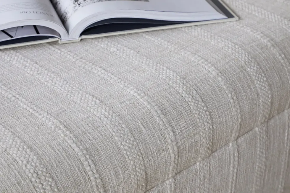 Kiana Upholstered Storage Ottoman - Natural