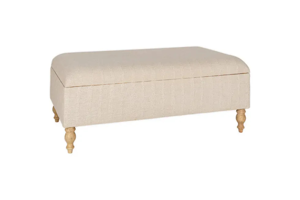 Kiana Upholstered Storage Ottoman - Natural