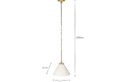 Kiara Organic Shape Ceramic Pendant Light - Off White & Antique Brass