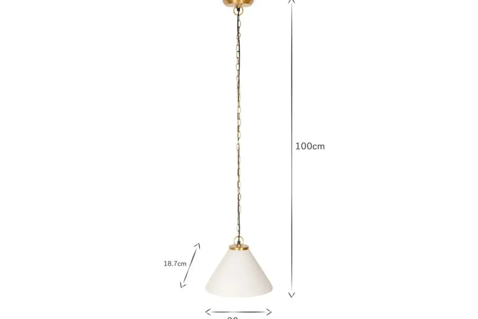 Kiara Organic Shape Ceramic Pendant Light - Off White & Antique Brass