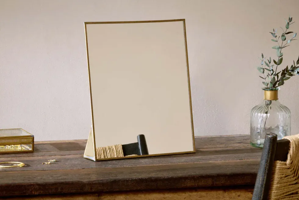Kiko Standing Mirror - Antique Brass