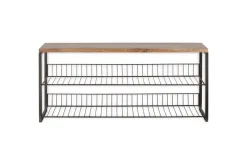 Kiyoma Iron & Wood Low Standing Shelves - Natural