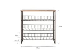 Kiyoma Iron & Wood Tall Standing Shelves - Natural