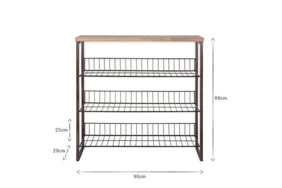 Kiyoma Iron & Wood Tall Standing Shelves - Natural