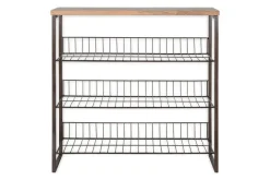 Kiyoma Iron & Wood Tall Standing Shelves - Natural