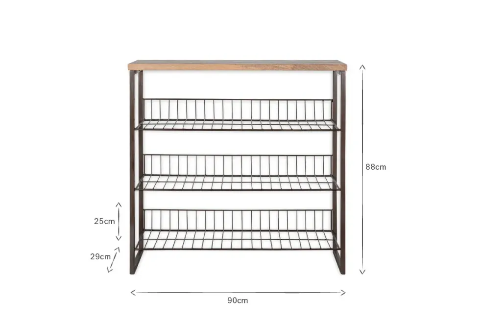 Kiyoma Iron & Wood Tall Standing Shelves - Natural