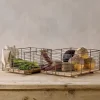 Kochi Iron & Mango Wood Baskets - Brown (Set of 2)