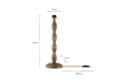 Konali Mango Wood Table Lamp - Ash Stain