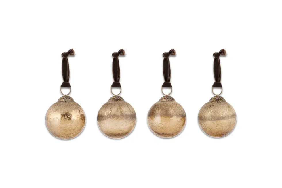 Konara Baubles - Gold Crackle (Set of 4)