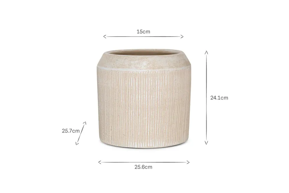 Kubo Ceramic Planter - Cream