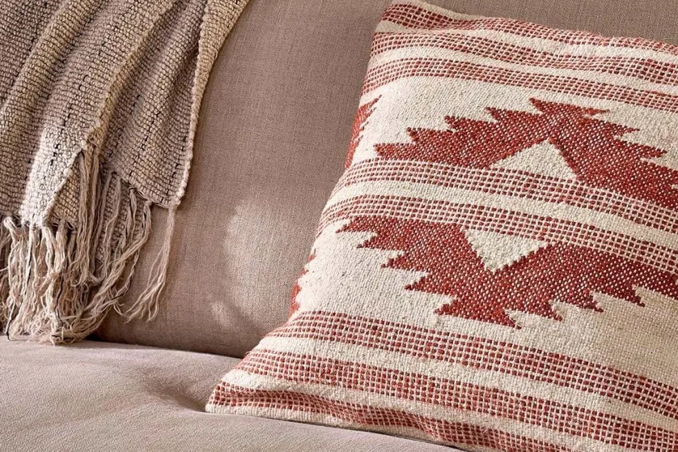 Kutha Kilim Cushion Cover - Cream - Square