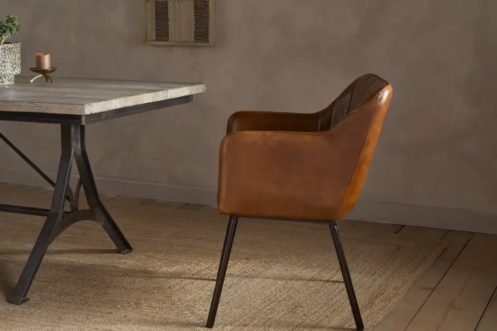 Lal Leather Armchair - Aged Tan