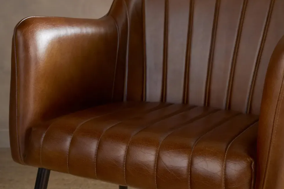 Lal Leather Armchair - Aged Tan