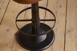 Lal Leather Swivel Counter Chair - Aged Tan
