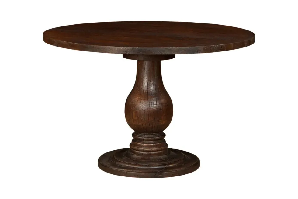 Laya Carved Wood Dining Table - Chocolate Brown