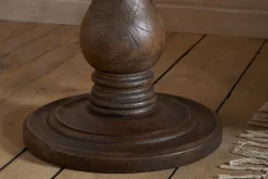 Laya Carved Wood Side Table - Chocolate Brown