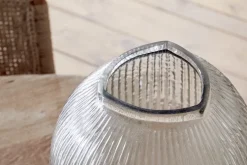 Linsy Ribbed Glass Vase - Clear