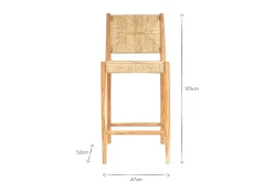 Lohanda Acacia & Munja Grass Counter Chair - Natural