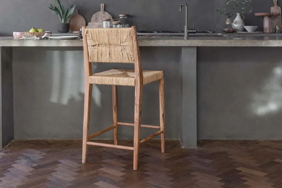Lohanda Acacia & Munja Grass Counter Chair - Natural