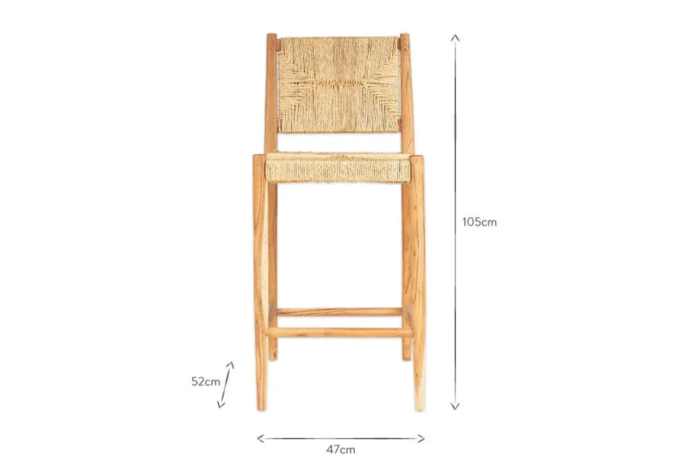Lohanda Acacia & Munja Grass Counter Chair - Natural