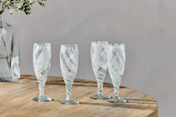 Lohara Champagne Glass - White (Set of 4)