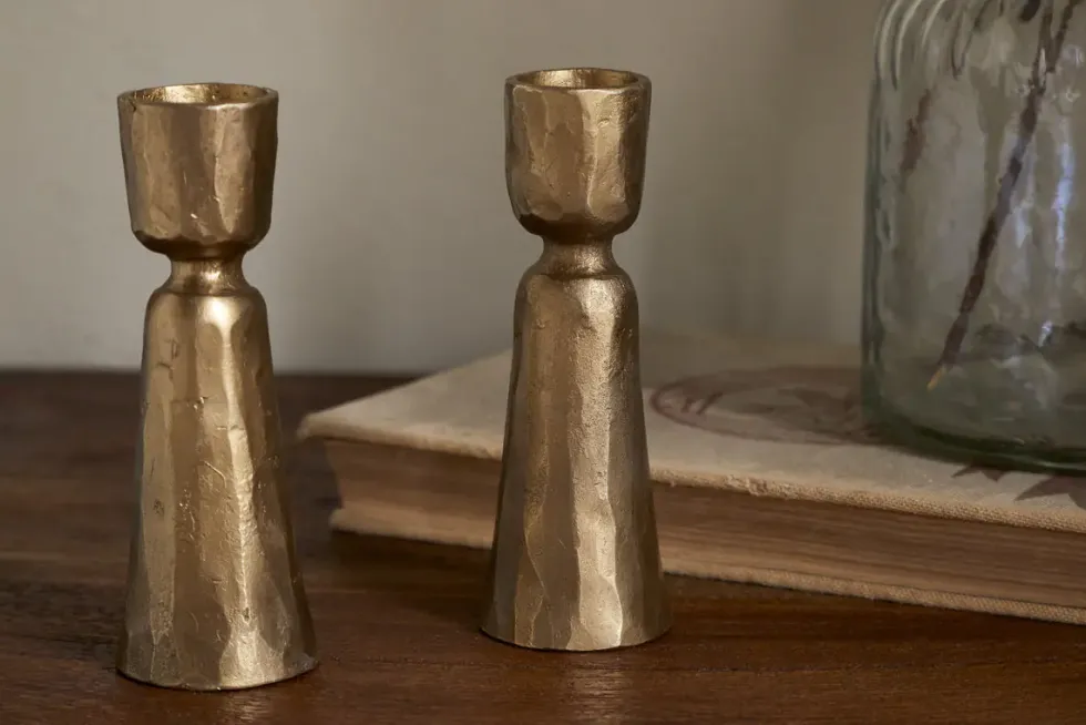 Lokoja Candle Holder - Antique Brass (Set of 2)