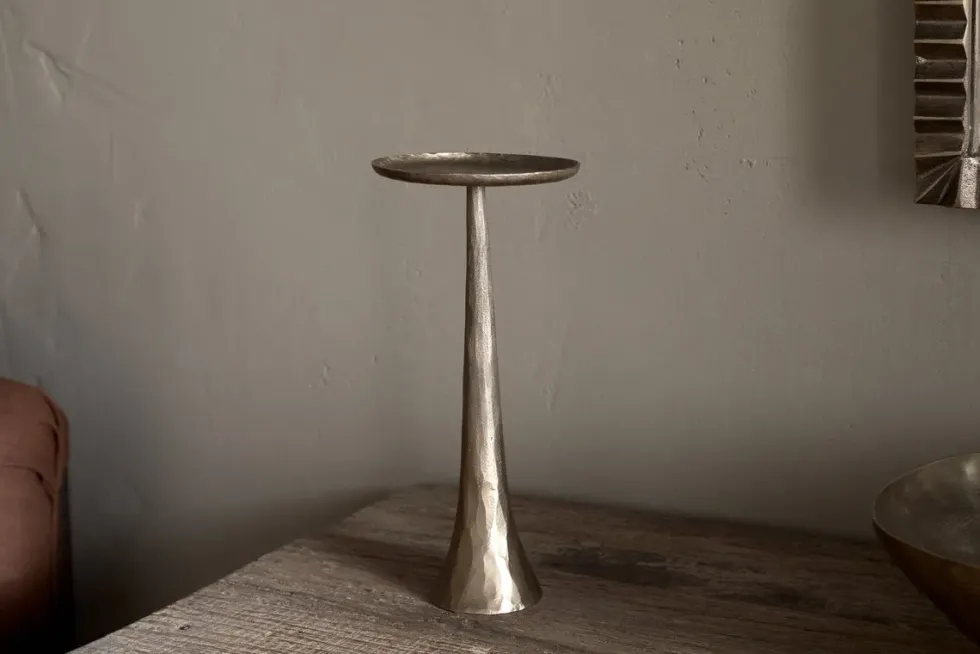 Lora Pillar Candle Holder - Brass