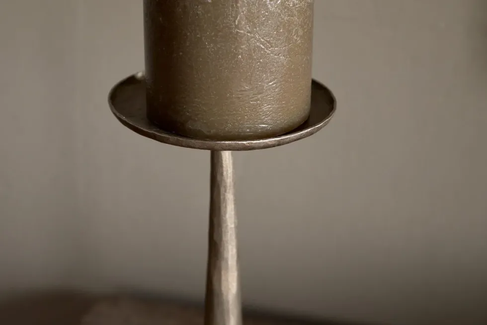 Lora Pillar Candle Holder - Brass
