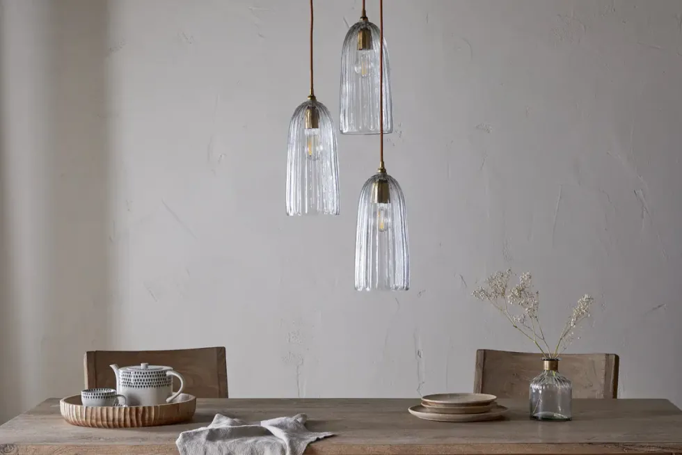 Lumina Fluted Recycled Glass Cluster Light - Clear