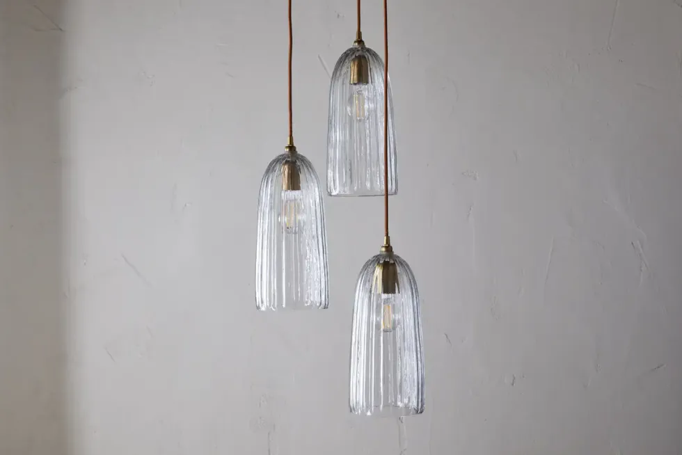 Lumina Fluted Recycled Glass Cluster Light - Clear