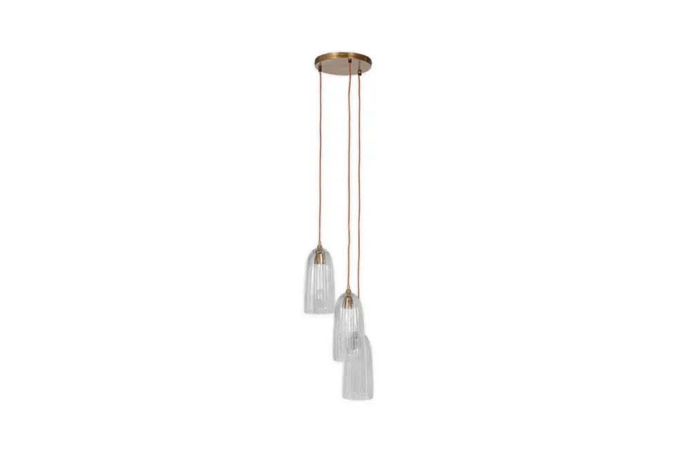 Lumina Fluted Recycled Glass Cluster Light - Clear