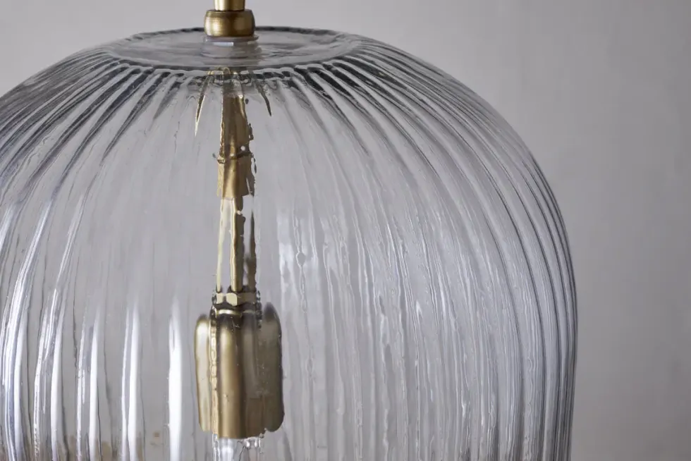 Lumina Fluted Recycled Glass Pendant - Clear