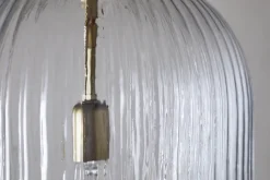 Lumina Fluted Recycled Glass Pendant - Clear