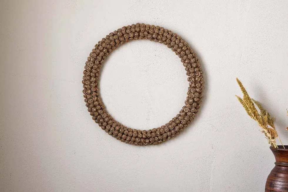 Madhi Wire Ball Wreath - Brass