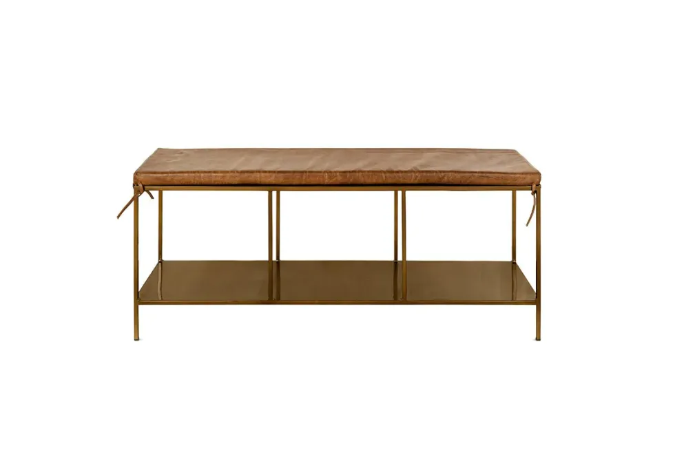 Mahi Iron & Leather Bench