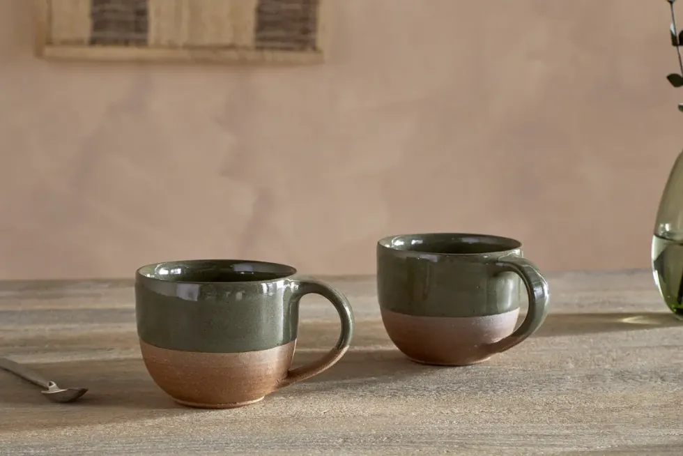 Mali Coffee Mug - Forest Green - (Set of 2)