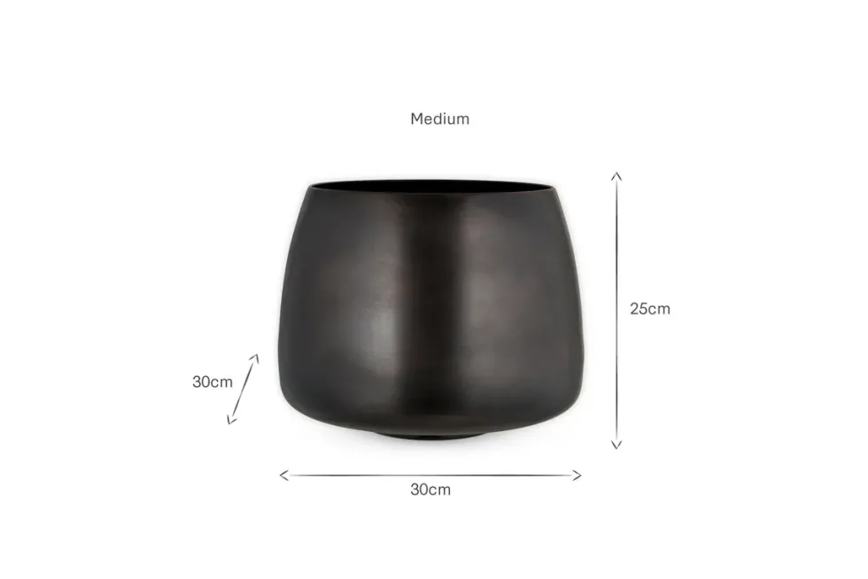 Maliki Plant Pot - Aged Bronze